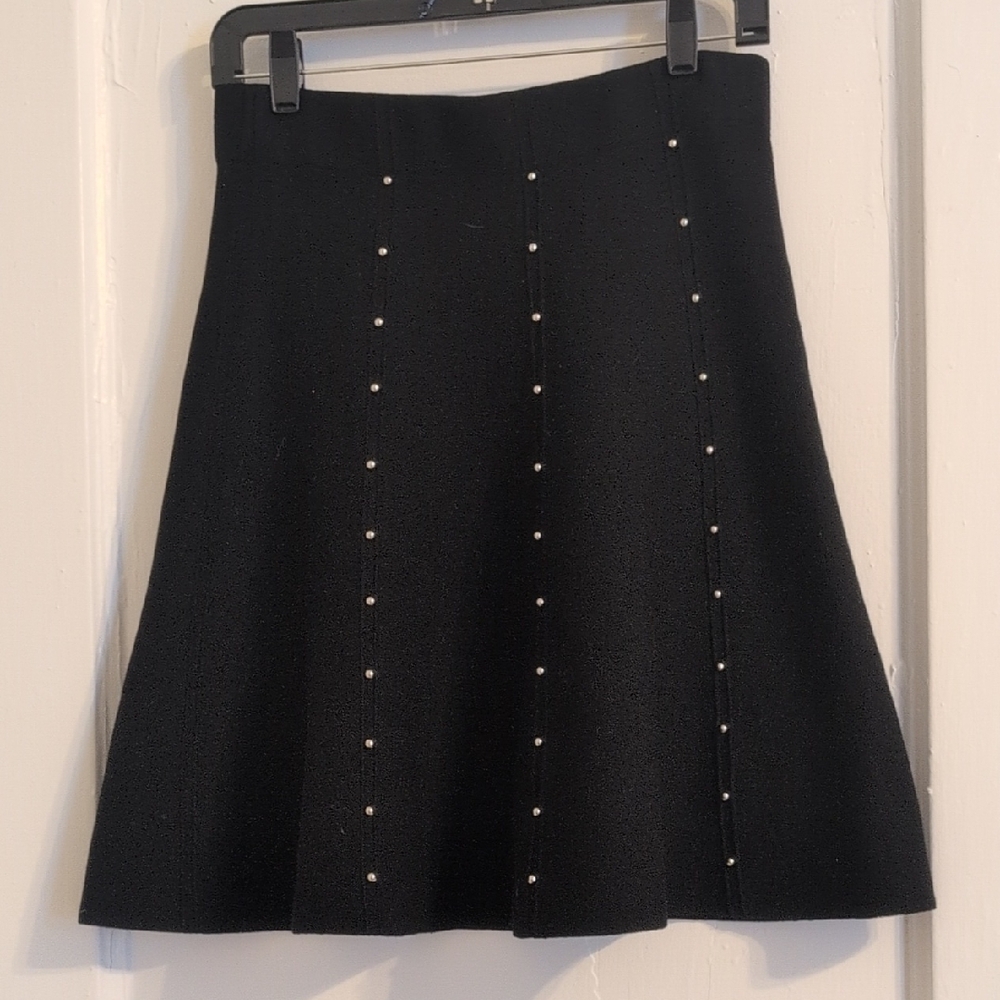 Comfort knit A-line Skirt Black size S- Embellished designer